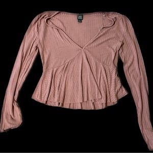 Wild Fable Cropped Blouse. Size S. Blush Pink.